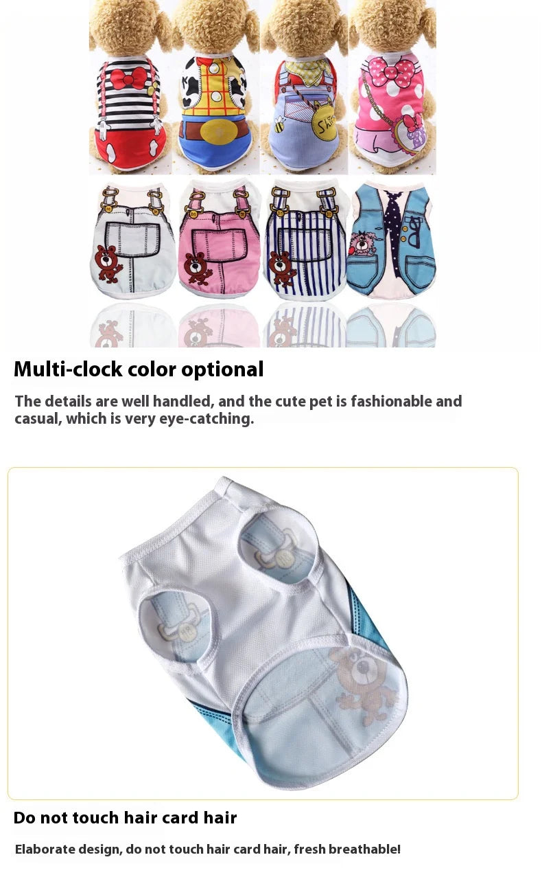 Pet Dog Clothes Clothing Cartoon  Puppy Dogs Soft Vests Summer Shirt Casual T-Shirt for Small Pet Supplies vest for dogs
