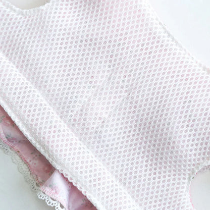 Pink Flower Puppy Harness Mesh Breathable Small Girl Dog Cat Vest Harness Cute Doggy Lace Dress Harness with Leash for Walking