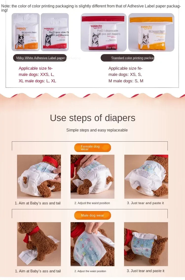 Pet Diapers, Puppies' Menstrual Diapers, Male Dogs, Female Dogs, Physiological Pants