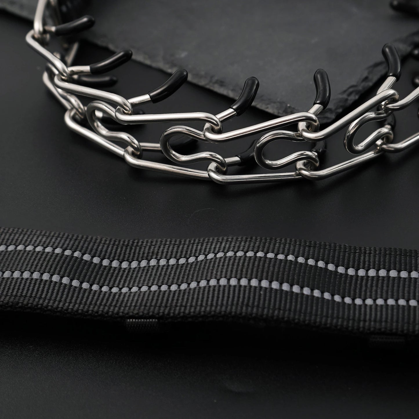 Reflective Dog Pinch Collar for a Small, Medium, Large Dog Stainless Steel No Pull Dog Collar with a Quick Release Buckle