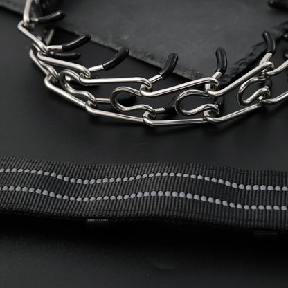 Reflective Dog Pinch Collar for a Small, Medium, Large Dog Stainless Steel No Pull Dog Collar with a Quick Release Buckle