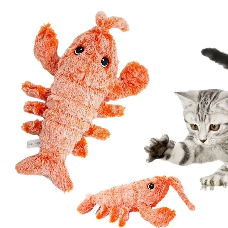 Dog Plush Chew Toy USB-Charged Pet ChewingToy Floppy Lobster Dog Toy Washable Cute Cat Toys For Puppy Dog Cats For Home Outdoor