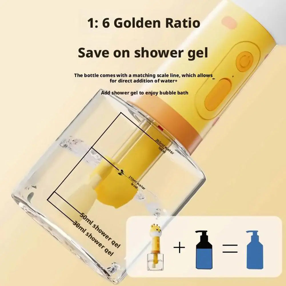 Cute Giraffe Dog Shower Gel Electric Foaming Machine IPX6 Waterproof Fully Automatic Soap Dispenser USB Charging Dog Bathing Hel