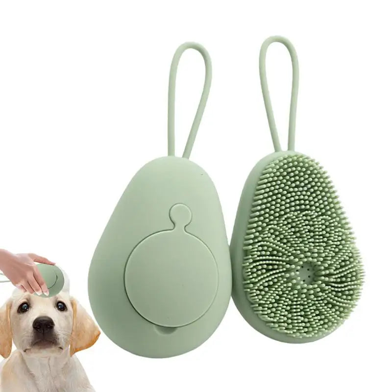Dog Bath Scrubber Silicone Pet Shower Brush With Shampoo Dispenser Small Large Pet Hair Brush For Long Short Haired Cats Dogs