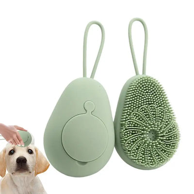 Dog Bath Scrubber Silicone Pet Shower Brush With Shampoo Dispenser Small Large Pet Hair Brush For Long Short Haired Cats Dogs