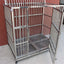 Dog cage, stainless steel square tube  Large bold  Folding square tube metal dog cage with tray Enough cage