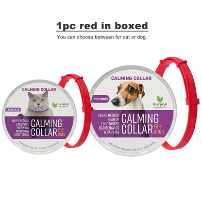 38/70cm Dog Calming Collar Pet Cat Anxiety Reducing Pheromone Collar for Dogs Releases Pheromones for 60Days Helps Calm for Dogs