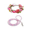 Elegant Dog Wedding Flower Collar and Leash Set for Medium Dogs,Dog Wedding Attire Wreath Bow Pearl Leash Pet Wedding Photo Prop