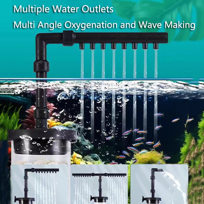 Aquarium Filter 4in1 fish tank filters for Fecal Suction  Water Purification High-efficiency Filtration With Filter Balls Pump