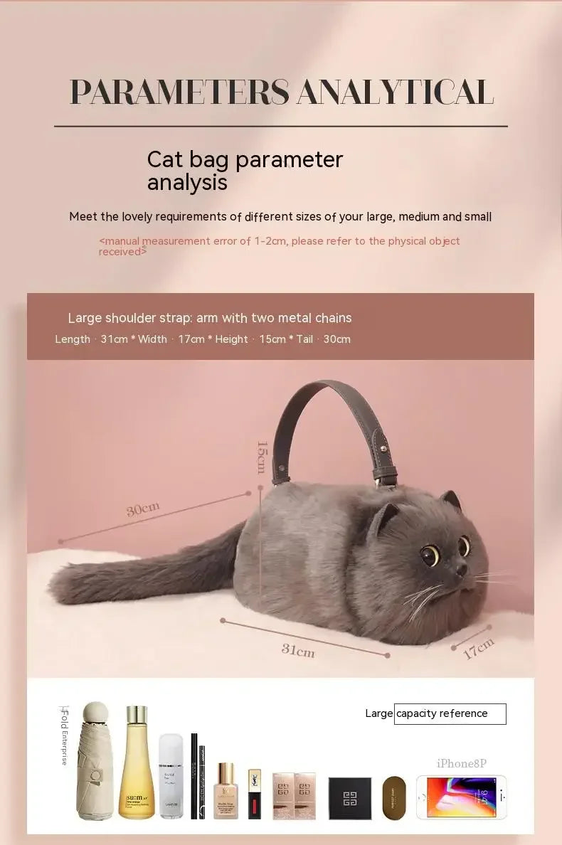 Handmade Cat Doll Bag Girl To Girl Birthday Gift Go Heart Niche Senior Practical, Cat Bag, A Variety of Ways To Use, Cute Cat