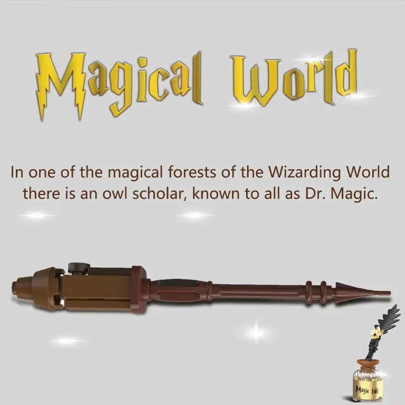 Magical World Owl Doctor Magic Book And Lights Building Blocks Animal Bird Models Assembly Doctoration Toys Kids Christmas Gifts