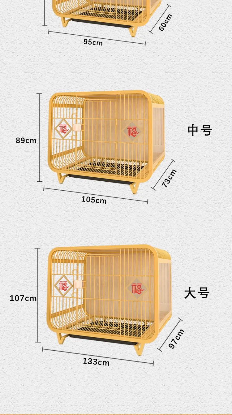 Boutique high-end indoor furniture dog villa, light luxury lucky dog cage for small and medium-sized Shiba Inu Bianmu