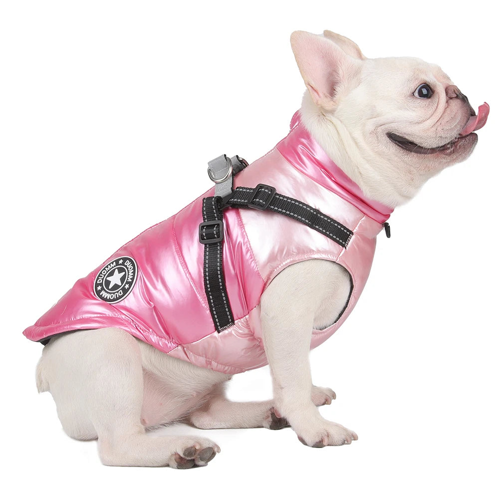 Winter Dog Harness Clothes For Large Dogs Warm French Bulldog Xs Reflective Winter Down Jacket For Little Dog Chihuahua Clothing