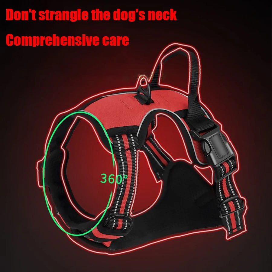 Dog leash, chest and back, large dog walking leash, medium to large explosion-proof sling, chest and back