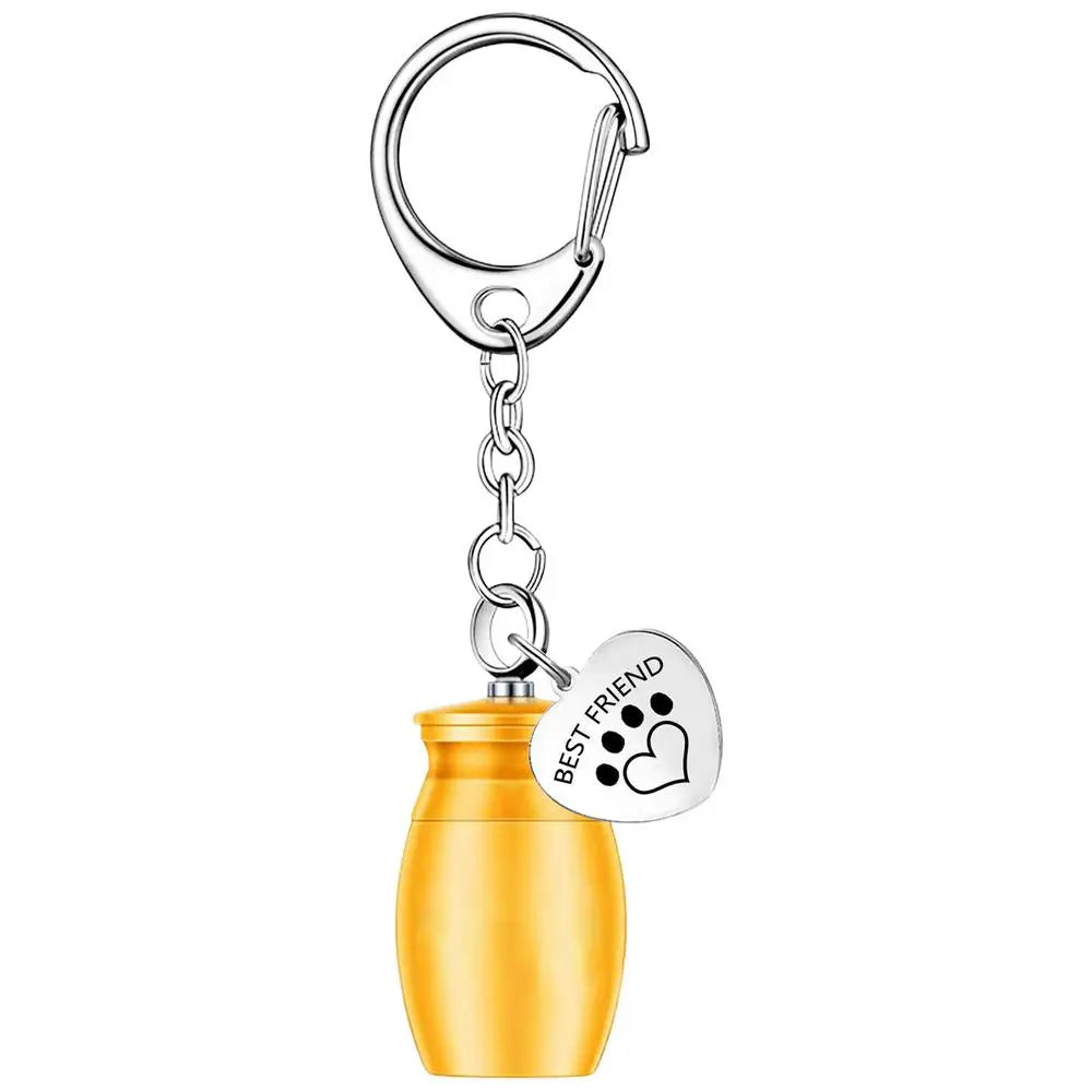 Pets Urn Keychain Paw Print Keyring Cremation Ashes Pendant Cat Cremation Jewelry Pendant Dog Paw Print Keepsake for Cats Dogs