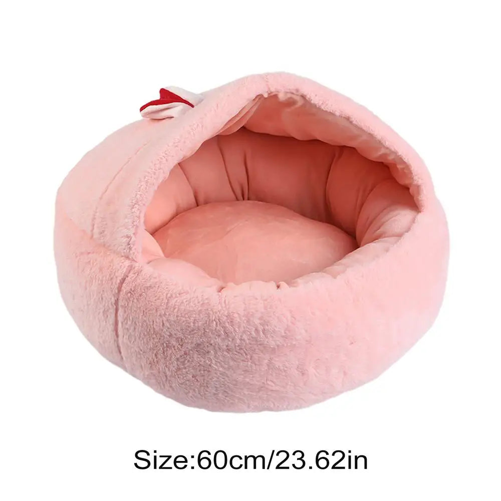 Hooded Cat Bed Cave Adorable Ear Design Cat Beds For Indoor Cats With Anti-Slip Bottom Cozy Pet Cave Comfortable Cat Nest