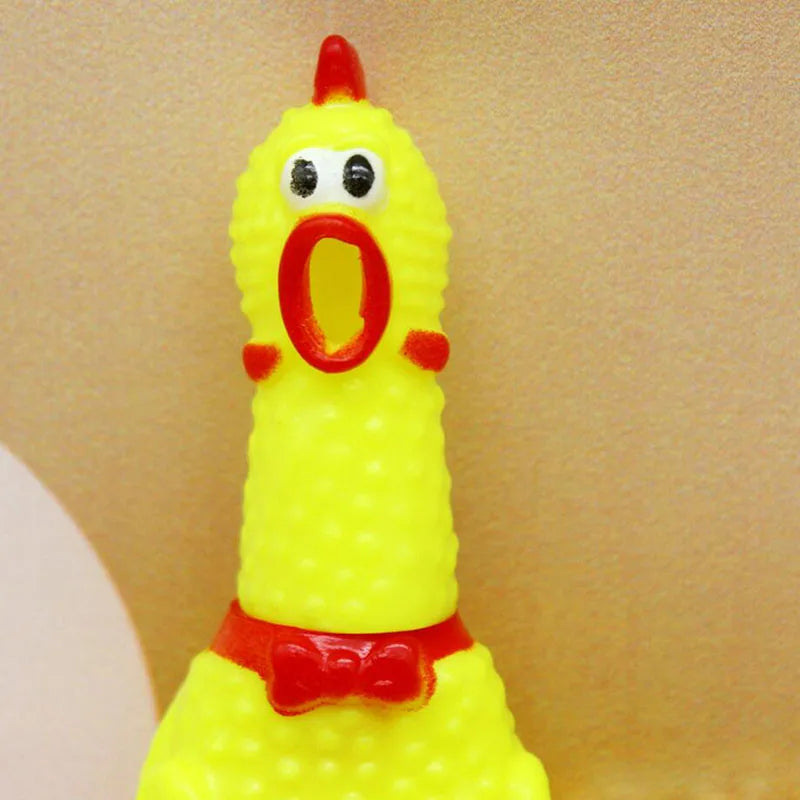 Interactive Rubber Squeaky Pet Dog Toys Pet Tooth Chewing Cleaning Toys Dog Cat Colorful Screaming Chicken Dog PopularToy Hot