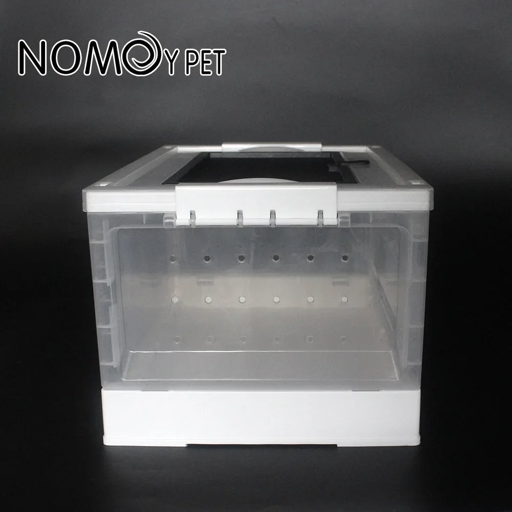 Foldable Reptile Feeding Box Anti-Drop with Screen Ventilation Spider Lizard Reptile Terrarium Hatching Container Habitat