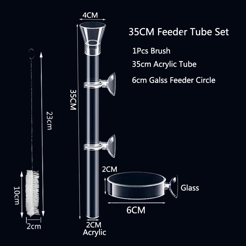 Acrylic Aquarium Feeder Tube Dish Transparent Fish Tank Shrimp Snail Shrimp Food Feeder Bowl Aquarium Feeding Set Accessories