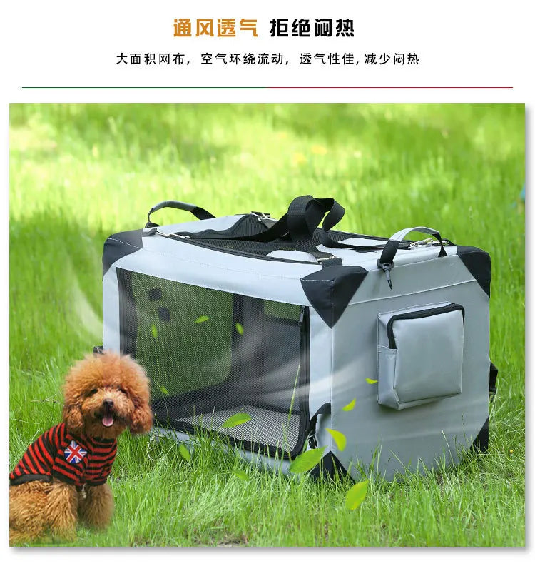 Car cage out portable folding cage dog  nest tent medium large dog golden retriever teddy pet box