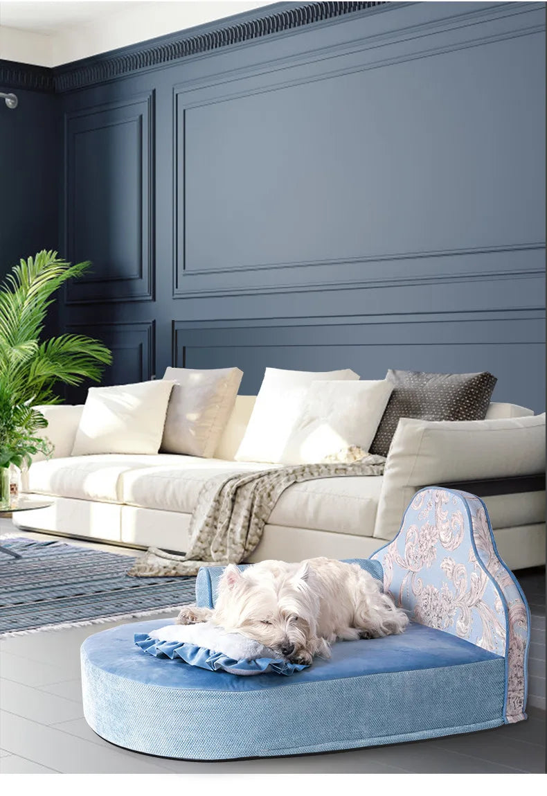 Bola kennel medium and large dog sofa bed removable and washable winter warm dog bed golden feather nest cushion pet supplies