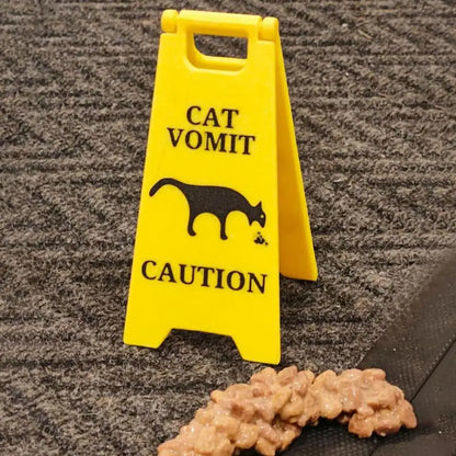 Cat Dog Vomit Caution Sign Funny Creative Dog Cat Vomit Caution Sign 3D Printed Yard Sign Cat Dog Vomit Warning Sign Board
