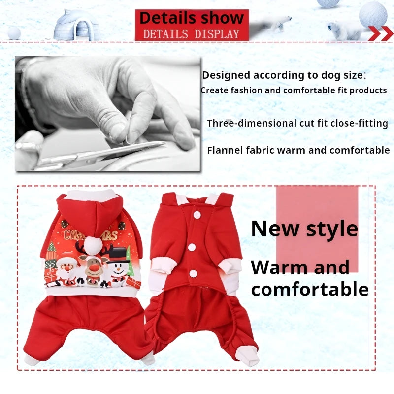 Christmas Dog Coat Sweater Chihuahua Pet Clothes New Year Pets Dogs Clothing For Small Medium Dogs Costume Warm Dog Hoodies