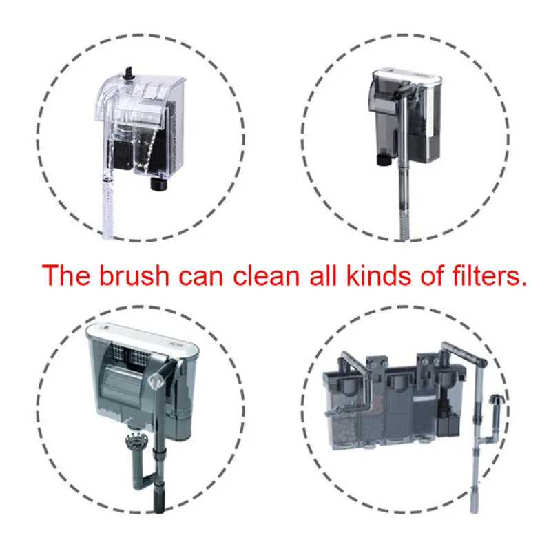 Nylon Aquarium BrushTube Pipe Filter Cleaning Brushes Stainless Steel Water Filter Hose Flexible Aquarium Cleaner Accessories
