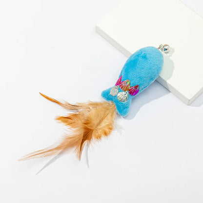 Cat Toy Cat Teaser Sticks Sequin Fish Feather Tail Funny Cat Stick Cat Cat Toy Catnip Doll Pet Supplies