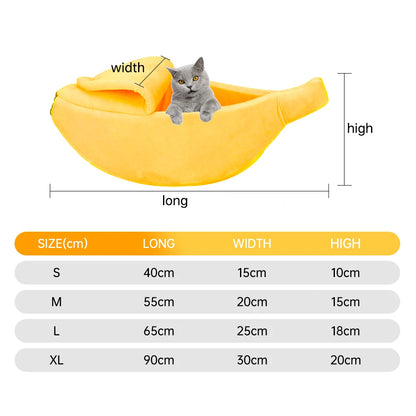 Puppy Dog Bed Cat Bed Pet Sofas Comfortable and Washable Cute Banana Shape Pug Doggy Kitten Sleeping Bed Nest for Small Animals