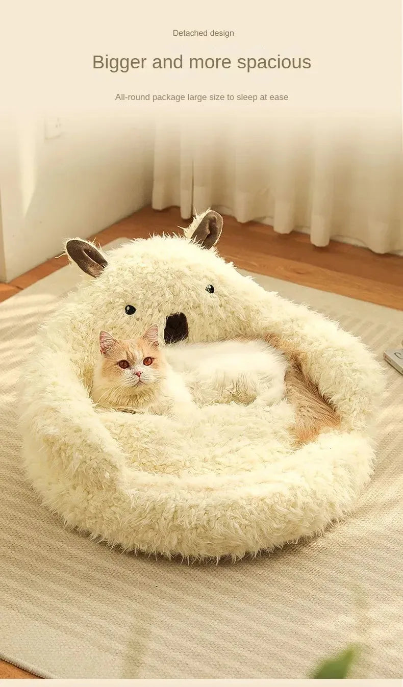 Bed Cats for Winter Warm Houses and Habitats House Accessories Kitten Cushions Beds Dog Puppy Accessory Pet Supplies Mat Goods