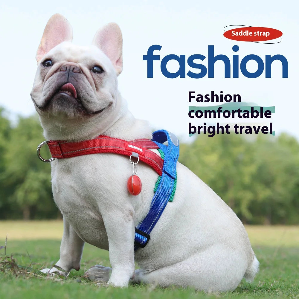 New breathable pet chest harness vest style reflective dog leash pet leash
