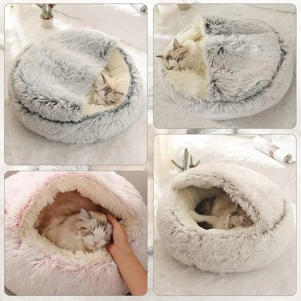 Cat Bed Small Enclosed Pet Bed Pet Cave Bed Comfortable And Soft Fluffy Cat Bed Warm Removable For Cat Small Dogs Large Dogs