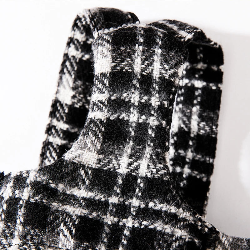 Autumn Winter Warm Pet Dog Dress Puppy Shirt Luxury Dog Clothes Thickened Striped Plaid Dog Costume Chihuahua Bichon Dog Coat