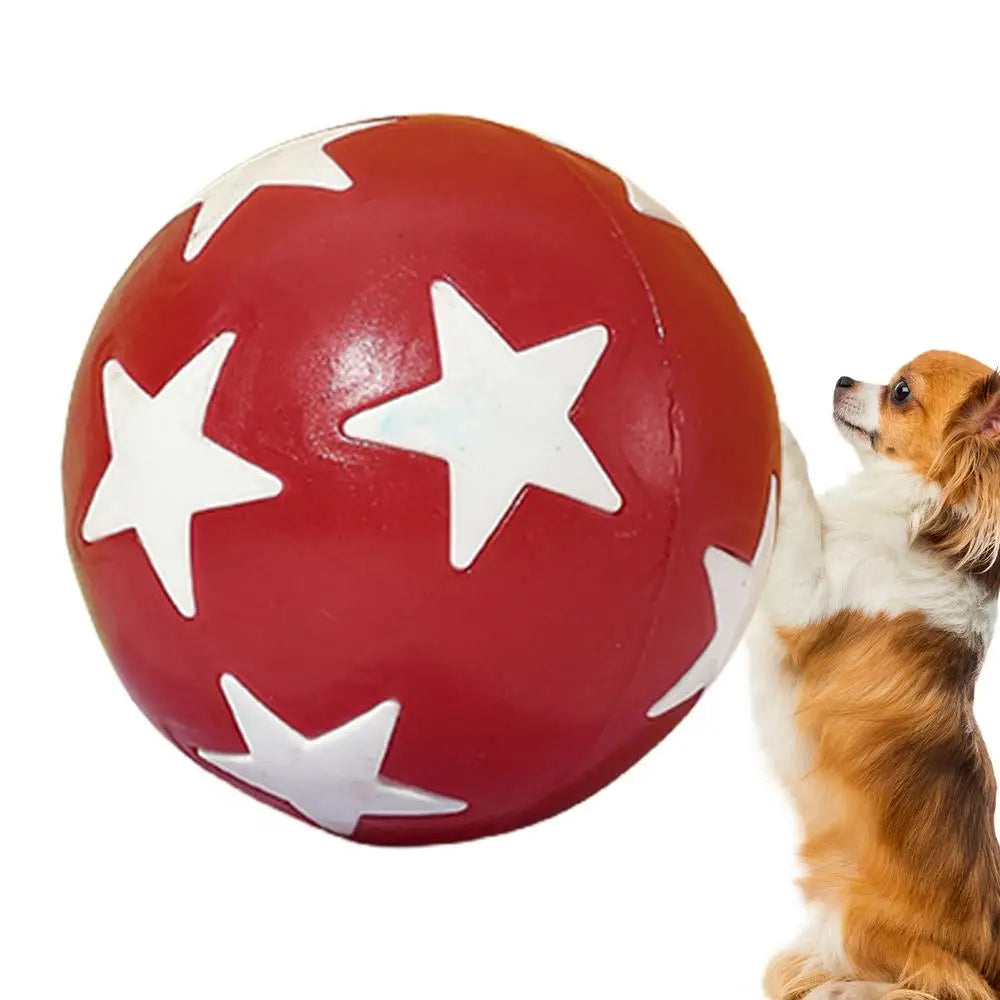 Dog Chew Ball Light Up Elastic Chew Toy With Star Pattern Soft Pet Supplies Chewable Ball 6cm For Veterinary Hospitals Pets Cats