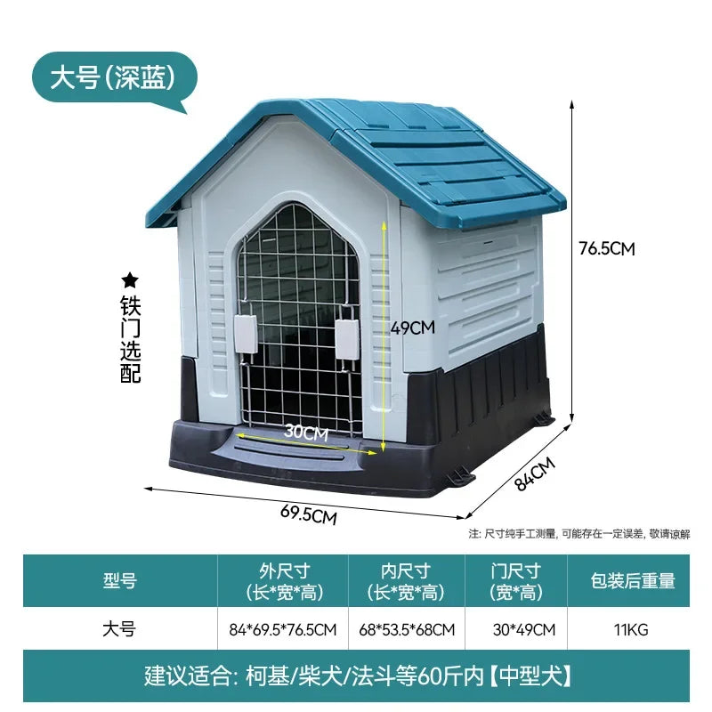 New Dog House Outdoor Waterproof Kennel All Seasons Indoor Dog House Outdoor Rainproof Sunscreen Medium and Large Dogs.