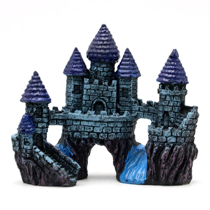 Resin Artificial Fish Tank Ancient Castle Decoration Aquarium Rock Cave Building Decoration Aquatic Landscaping Ornament Decor