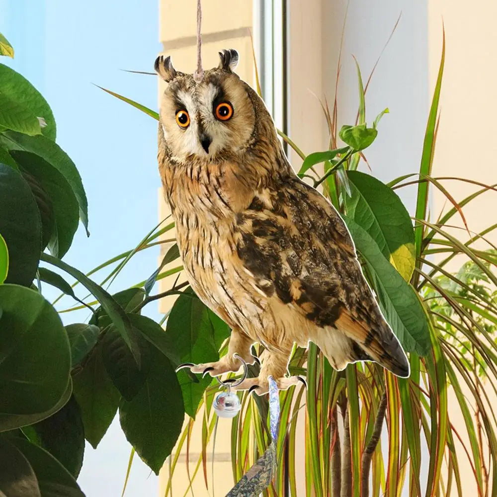 Farm Protector Bird Scarer Owl Scarecrow Scarer Pendant Garden Protector Pendant Waterproof With Bell Fake Bird Scarecrow Bird