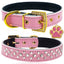 Rhinestone Pet Collars, Comfortable PU Leather Dog Collar, Zinc Alloy Buckle, Glitter, Small Dogs and Cats Product