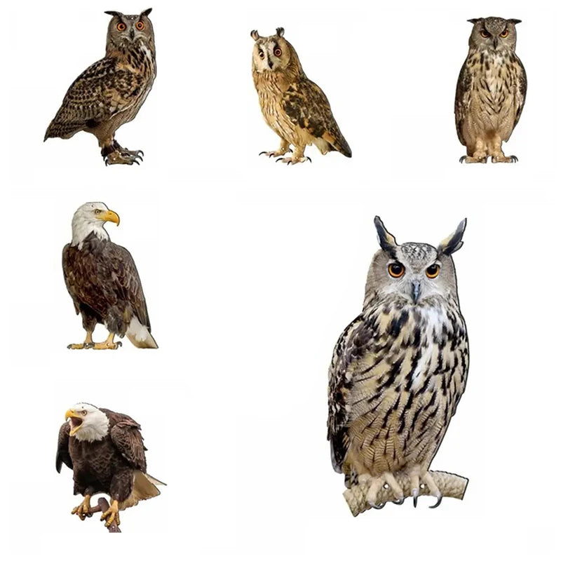 With Bells Bird Repel Owl Scarecrow Rectangle Hanging Fake Bird Scare Device Waterproof Bird Repeller Scare Birds Away Decor
