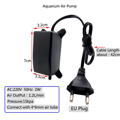 1Set Plastic Aquarium Air Stone With 2W Air Pump Pond Fish Tank Pump Aerator Aeration Hydroponic Oxygen Air Stone with Tube