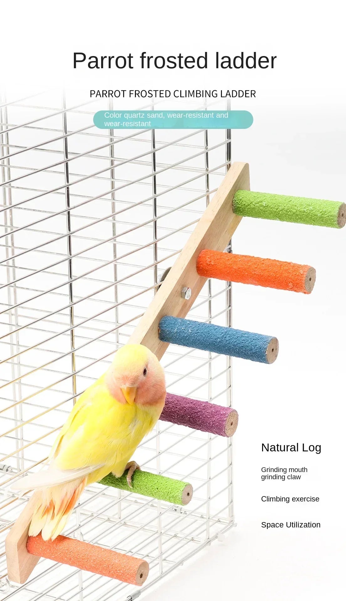 Escalera interactiva para escalada de aves, juguete para mascotas, garras y dientes, accesorios para pájaros, 4/6/8 escalones