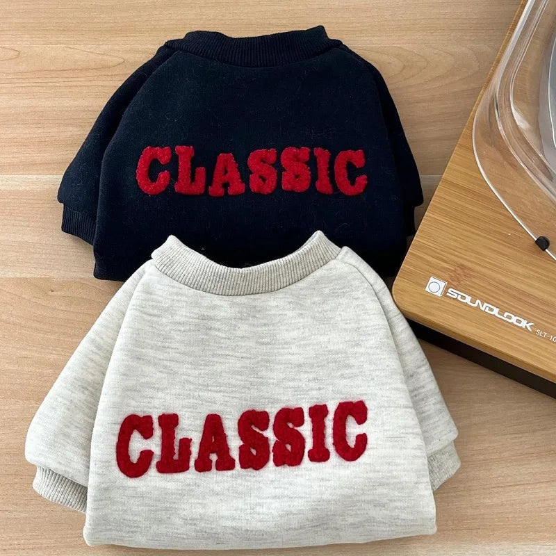 Winter Dog Coat Pet Dog Warm Clothes Puppy Hoodies Chihuahua French Bulldog Bichon Pug Clothing Solid Letter Warm Dog Sweatshirt