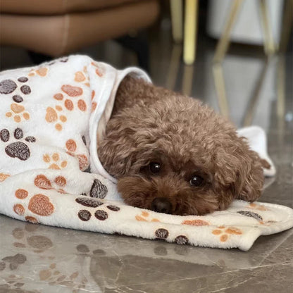 Soft Flannel Fleece Cat Dog Blanket Bed Mats Paw Foot Print Warm Pet Blanket Sleeping Beds Cover Mat For Dogs Cats Pets supplies