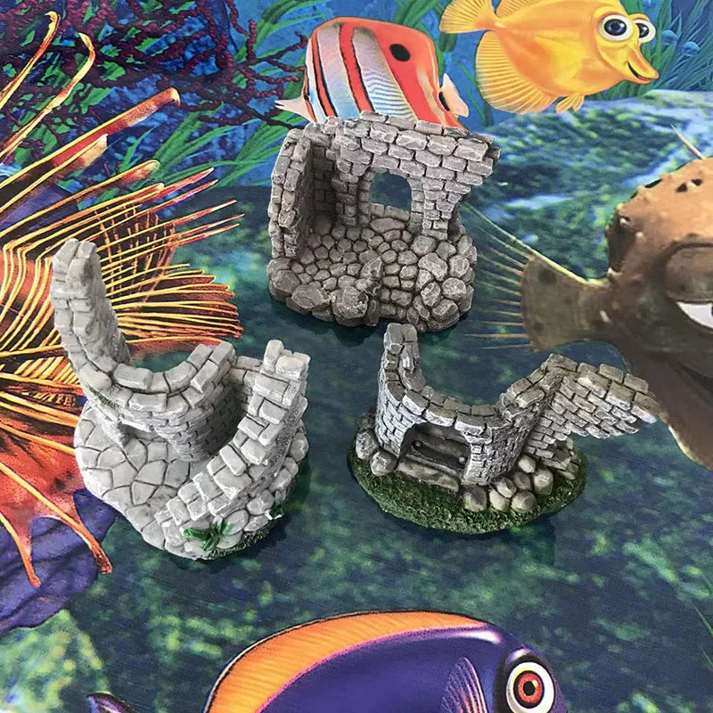 Resin Door Aquarium Decoration Fish Tank Ornament Acuario Rocks for Aquarium Fish Decor For Small Fish Shrimp Shelter House Hot