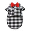 Bowtie Dog Blouse Classical Breathable Plaid T-Shirts Summer Dog Clothes for Small Dogs Puppy Large Cat Vest Chihuahua Yorkies
