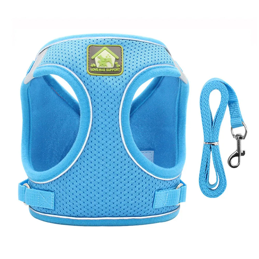 Breathable Cat Harness with Leash Anti-Escape Cat Vest Harness Collar for Kitten Pet Accessories Adjustable Puppy Harness Leads