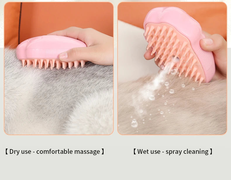 Colored Pet Steam Beauty Comb Cleanable Floating Hair Remove Tangled Hair No Need To Take A Shower Universal For Cat And Dog