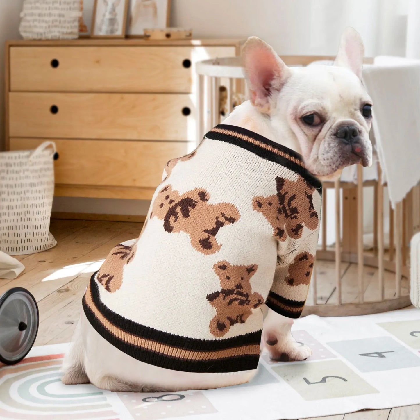 Autumn Winter Dog Clothes Chihuahua Bichon Pet Dog Sweater Soft Striped Cardigan Coat Puppy Warm Knitted Jacket Dog Girl Costume