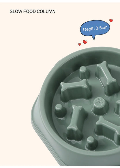 Slow Feeder Dog Bowls Slow Eating Pet Bowls Puzzle Anti-Gulping Interactive Bloat Durable Preventing Choking Healthy Dogs Bowl